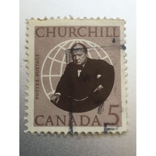 Canada 1965 : Mort De Sir Winston Churchill - Timbre 5 C. Mauve Et Gris-Lilas Oblitéré