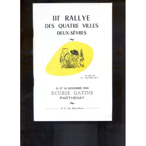 Iii E Rallye Des Quatre Villes Deux Sevres 1958 Course Automobile