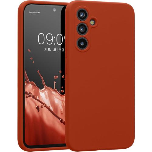 Coque De Protection Compatible Avec Samsung Galaxy A54 5g - Coque De Protection En Silicone Caoutchouté - Orange Rouille