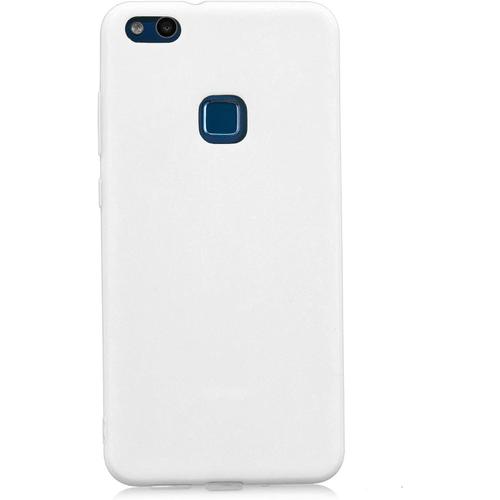 Coque De Protection En Silicone Pour Huawei P10 Lite, Housse De Protection Antichoc Pour L'extérieur, Protection De Téléphone Mince, Anti-Poussière Et Anti-Rayures-Blanc