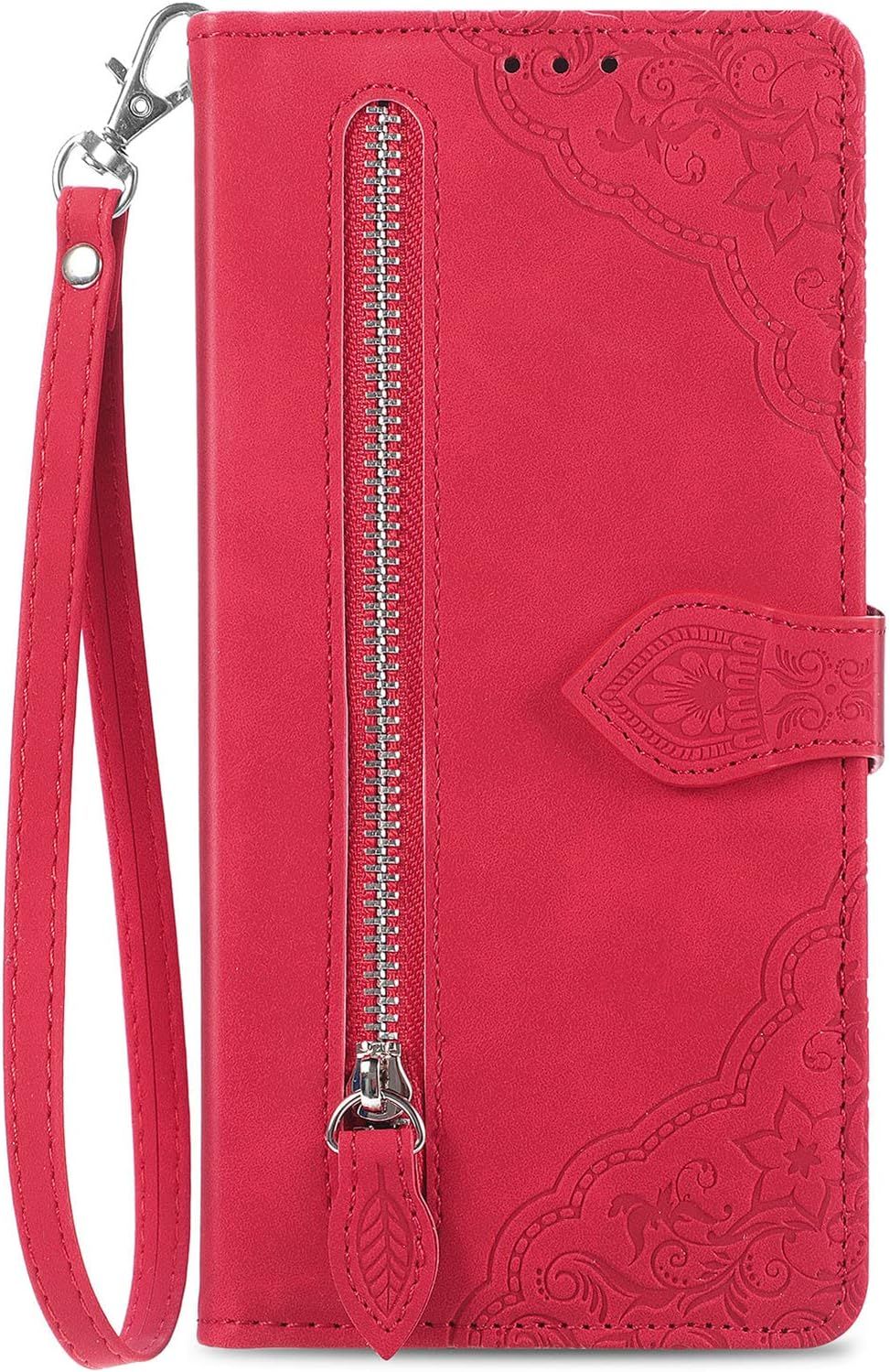 Coque Compatible Avec Xiaomi Redmi A1, Xiaomi Redmi A1, Étui Portefeuille En Cuir Pu Avec Support, Coque De Protection Pour Xiaomi Redmi A1, Rose Rouge