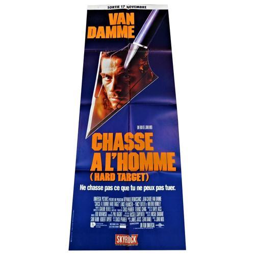 Chasse À L'homme (Hard Target) - Véritable Affiche De Cinéma Pliée - Format 60x160 Cm - De John Woo Avec Jean-Claude Van Damme, Lance Henriksen, Yancy Butler - 1993