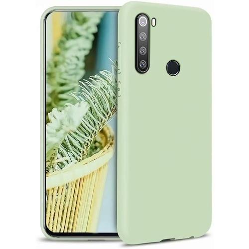 Coque Compatible Avec Xiaomi Redmi Note 8, Housse En Silicone, Avec Film De Protection D'écran, Anti-Choc, Anti-Traces De Doigts, Anti-Rayures, Vert