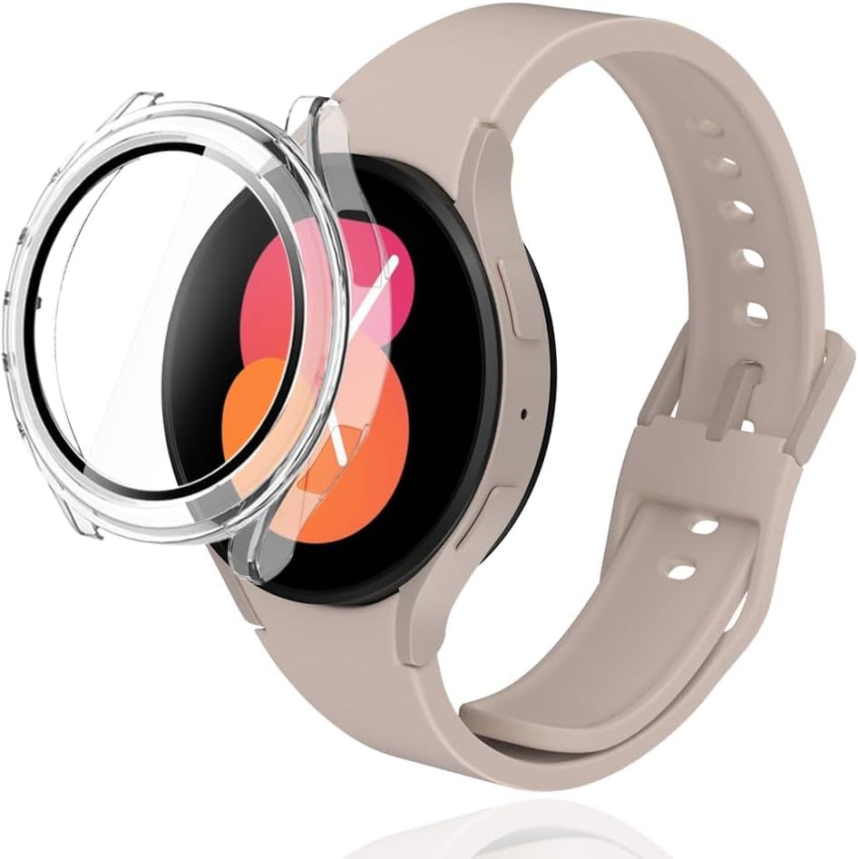 Coque Compatible Avec Samsung Galaxy Watch 4/5 40 Mm Film De Protection D'écran 1 Pièce], Anti-Traces De Doigts/Couverture Complète/Résistant Aux Rayures, Coque De Protection D'écran Pour Galaxy Watch 4/5 40 Mm