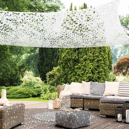 Voile Ombrage Camouflage Blanc Toile Uv Carré 400x400 Cm