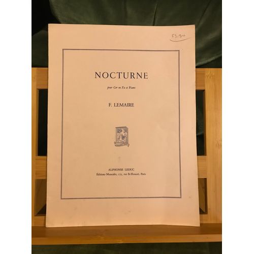 F. Lemaire Nocturne Pour Cor En Fa Et Piano Partition Éditions Leduc