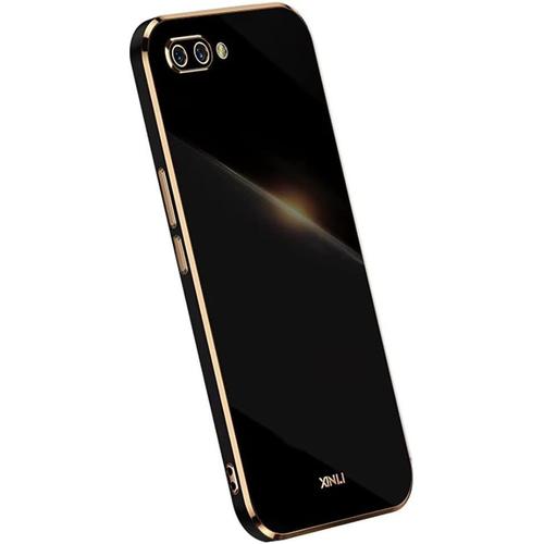 Coque En Silicone Pour Honor 10 5,84 Pouces , Coque De Téléphone De Style Bord Doré - Noir