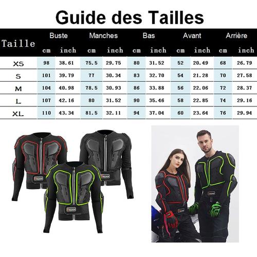 Armure Moto Hommes Veste De Réflexion Blouson Motard Gilet Protection Cross  Scooter Vtt Enduro Homme Veste