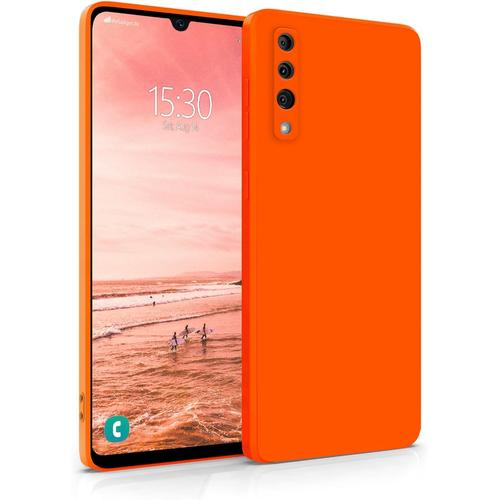 Coque En Silicone Compatible Avec Samsung Galaxy A50 ? Coque De Protection Robuste En Tpu Fine En Silicone ? Coque Arrière Résistante Aux Rayures ? Orange Mat