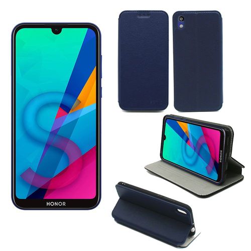 Housse Huawei Y5 2019 Bleue - Etui Bleu Coque Huawei Y5 2019 Protection Antichoc À Rabat Smartphone 2019 - Accessoires Pochette Case Xeptio