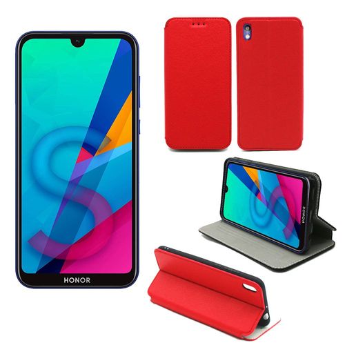 Housse Huawei Y5 2019 Rouge - Etui Coque Huawei Y5 2019 Protection Antichoc À Rabat Smartphone 2019 - Accessoires Pochette Case Xeptio