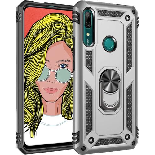 Coque Pour Huawei P Smart Z/Y9 Prime, Ultra Antichoc Tpu + Pc Housse De Protection, Conception Blindée, Anneau De Support Rotatif Anti-Rayures, Utilisé Comme Support De Téléphone Dans La Voiture, Housse De Protection Pour Téléphone Portable