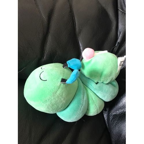 Doudou Peluche Chenille Ikea Musicale 17cm Verte Bleu Et Rose 