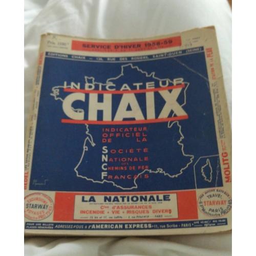 Indicateur Chaix Sncf Janvier 1959 Chemins De Fer Horaires Trains