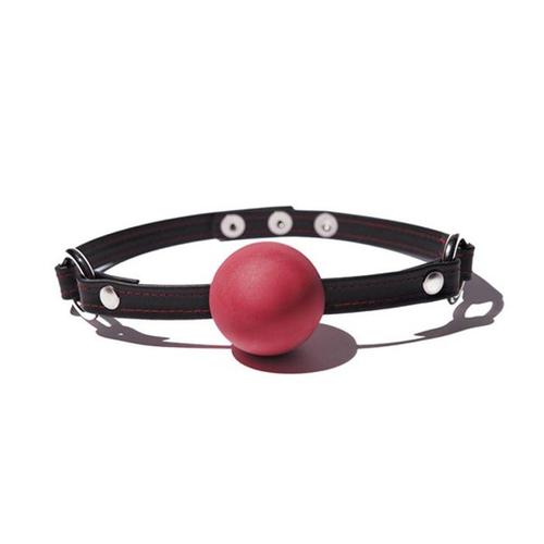 Baillon Boule Luxe Cuir Gagball Fetish Caoutchouc Rose 45 Mm
