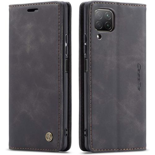 Coque Pour Huawei P40 Lite, Étui De Protection Mince Vintage Avec Fente Pour Carte, Poche D'argent, Fonction Support, Étui En Cuir Pu Tpu Bumper Flip Housse De Protection Compatible Avec Huawei P40 Lite - Noir