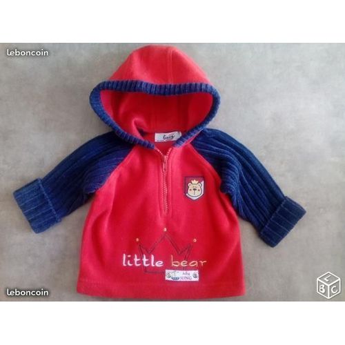 Pull Polaire À Capuche Neuf - T 3 Mois -