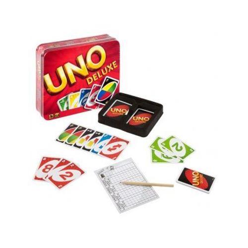 Jeu De Societe - Uno Deluxe Version Francaise - Jeu De Carte Enfant - Nouvelle Version