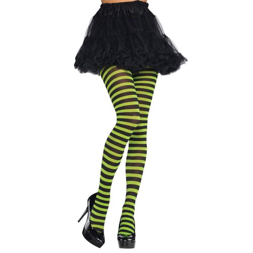 Collants Rayés Vert Et Noir Adulte M / L