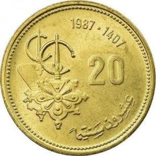 Pièce De Monnaie Du Maroc - 20 Santimat De 1987