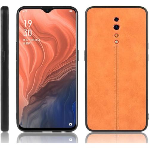 Coque Pour Oppo Reno Z 6,4 Pouces , Ultra Fine, Légère, Rigide, En Cuir De Vache, Motif Pu, Coque Arrière, Marron