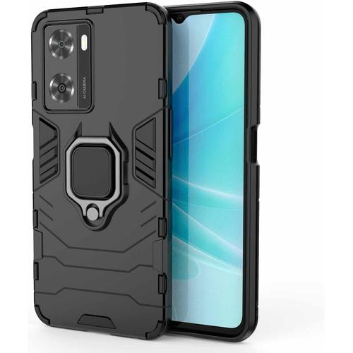 Coque Pour Oppo A57s / Oppo A57 4g, Coque De Protection Avec Support De Voiture Avec Béquille À 360 Degrés, Double Couche De Silice Tpu + Pc Dur, Housse De Protection Bumper. Noir