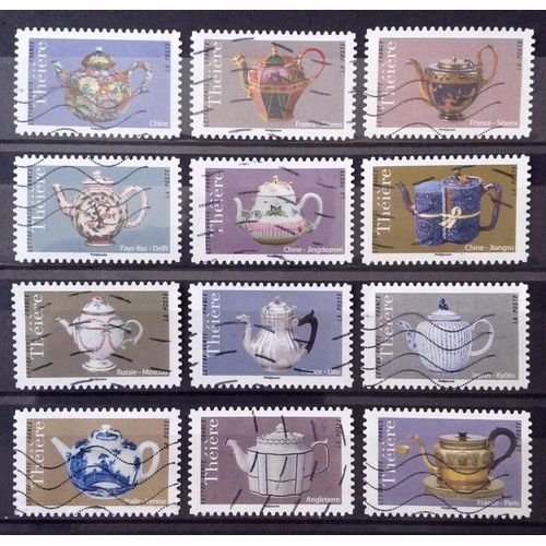 Série Les Théières Anciennes Complète Obl - N° 1617 1618 1619 1620 1621 1622 1623 1624 1625 1626 1627 1628 1629 - Cote 8,40 - France Année 2018 - N25467