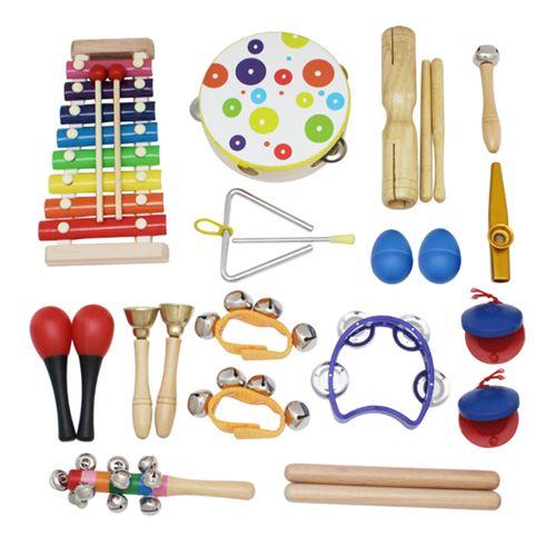 Instruments de Musique pour Enfants Kit Jouets de Percussion, Cadeau  Anniversaire/Fête/Éducation Musicale, 23 PCS