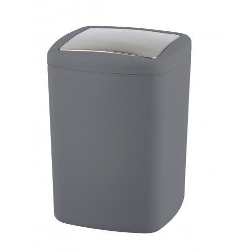 Poubelle Barcelona anthracite, plastique spéciale, incassable, 8,5 l WENKO