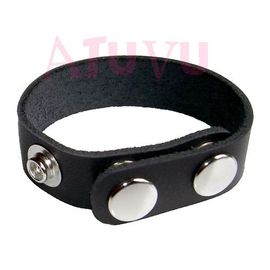 Cockring Cockstrap Pression Cuir Noir Leather Snap Cock Ring
