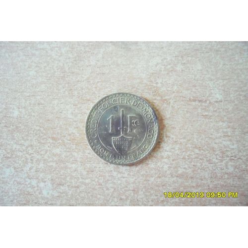 1 Franc De Monaco De 1926 En Ttb+/100.000 Exp.Seulement