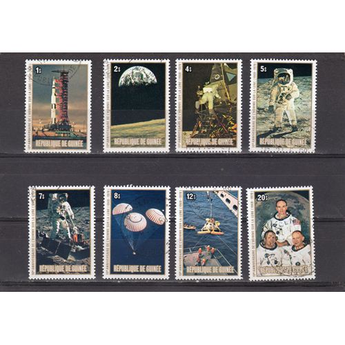 Timbres-Poste De La République De Guinée (10ème Anniversaire Du Premier Homme Sur La Lune)