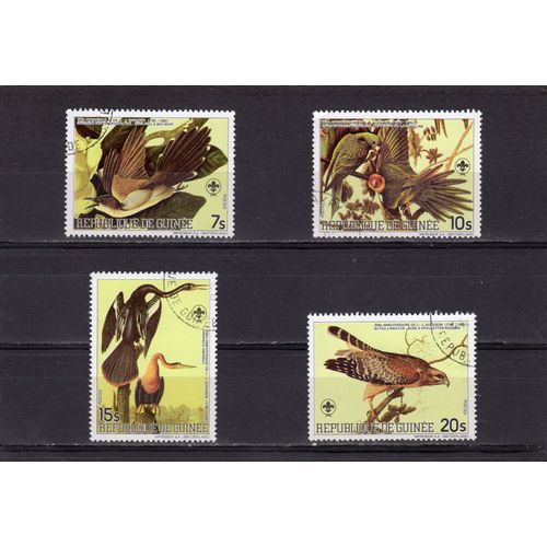 Timbres-Poste De La République De Guinée (Bicentenaire De La Naissance De LOrnithologue J.J. Audubon)