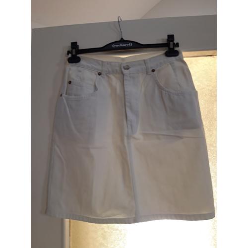 Mini Jupe Jean Blanc, T40