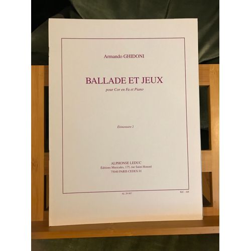 Armando Ghidoni Ballade Et Jeux Pour Cor En Fa Et Piano Partition Leduc