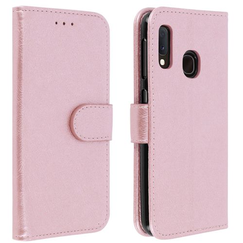 Housse Samsung Galaxy A20e Étui Porte-Cartes Fonction Support Rose Gold