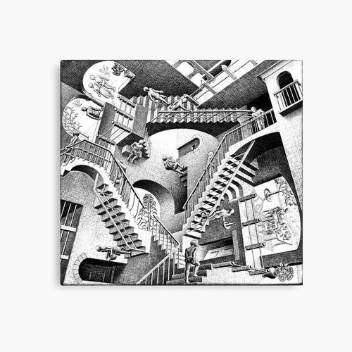 Canevas imprimer Escaliers Escher Impression sur toile Art Décoration Murale/ 40x50cm ou 40x40cm