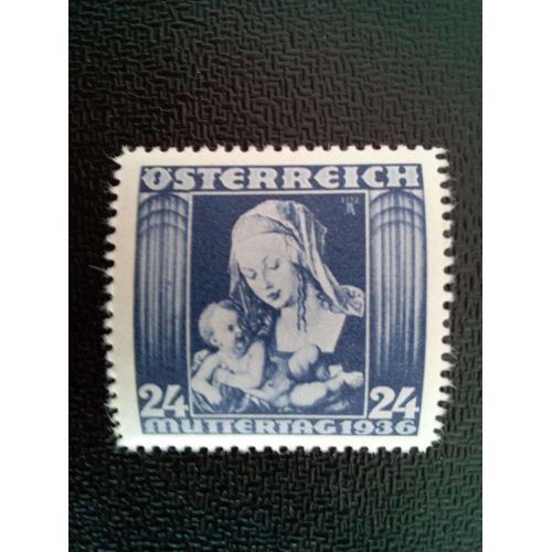 Timbre Autriche Yt 481 Maria Avec Jesus, Peinture De Albrecht Dürer 1936 ( Pb8712 )