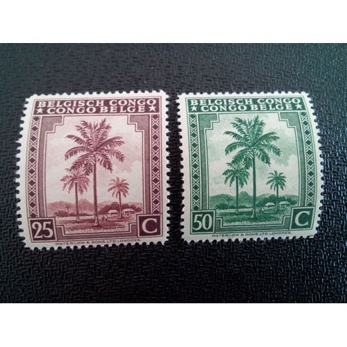 Timbre Congo Belge Yt 232 - 234 Palmiers À Huile 1936 ( Pb8712 )