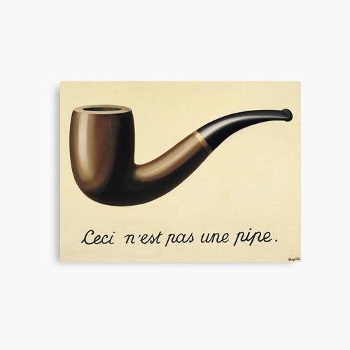 Canevas imprimer René Magritte - La trahison des images - Ceci n'est pas une pipe Impression sur toile Art Décoration Murale/ 40x50cm ou 40x40cm