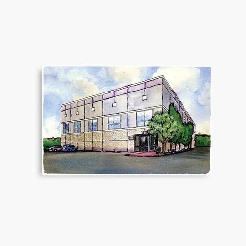 Canevas imprimer Pam Beesly Office Building Aquarelle Peinture Affiche Dunder Mifflin Paper Company Inc. Cadeau Impression sur toile Art Décoration Murale/ 40x50cm ou 40x40cm