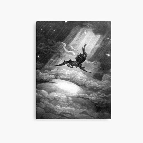 Canevas imprimer La Chute de Satan - Gustave Doré Impression sur toile Art Décoration Murale/ 40x50cm ou 40x40cm