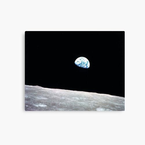 Canevas imprimer La Terre vue de la Lune Impression sur toile Art Décoration Murale/ 40x50cm ou 40x40cm