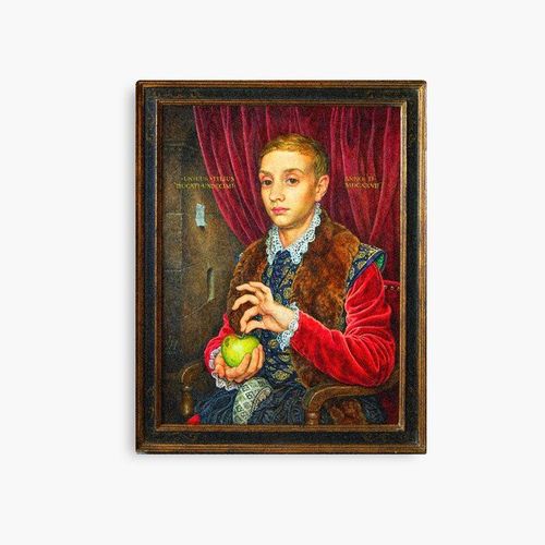 Canevas imprimer The Grand Budapest Hotel - Garçon aux grains de pomme Edit - Film de peinture de Wes Anderson Impression sur toile Art Décoration Murale/ 40x50cm ou 40x40cm
