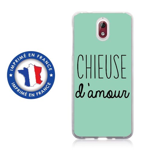 Coque Souple Pour Nokia 3-1 Avec Impression Motifs Chieuse D'amour Turquoise