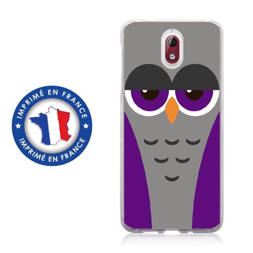 Coque Souple Pour Nokia 3-1 Avec Impression Motifs Chouette Endormie Mauve Et Gr