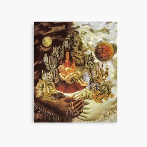 Canevas imprimer Frida Kahlo - L'étreinte d'amour de l'univers, de la Terre (Mexique), de moi-même, de Diego et du Señor Xólotl Impression sur toile Art Décoration Murale/ 40x50cm ou 40x40cm