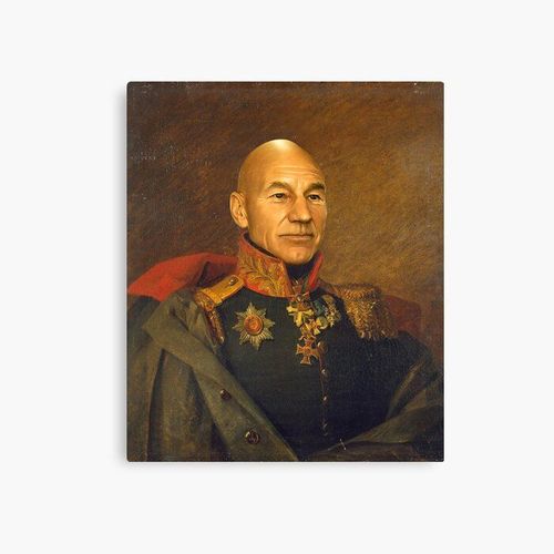 Canevas imprimer Sir Patrick Stewart OBE - remplacer la face Impression sur toile Art Décoration Murale/ 40x50cm ou 40x40cm