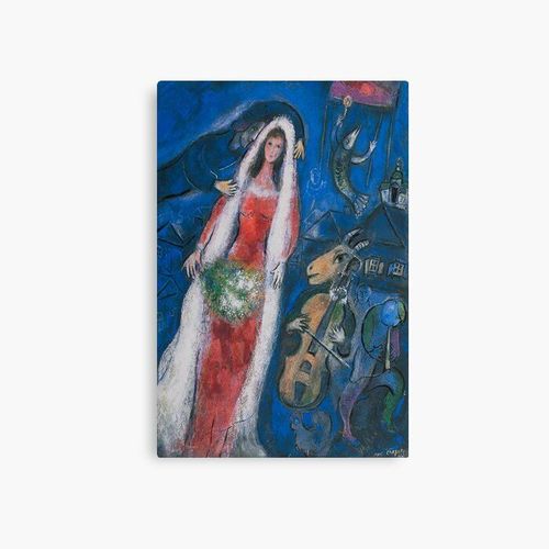 Canevas imprimer La Mariee de Marc Chagall Impression sur toile Art Décoration Murale/ 40x50cm ou 40x40cm