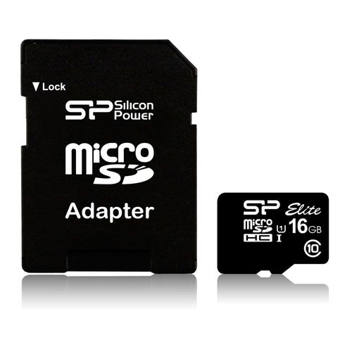 SILICON POWER Elite - Carte mémoire flash (adaptateur microSDHC - SD inclus(e)) - 16 Go - Class 10 - microSDHC UHS-I
